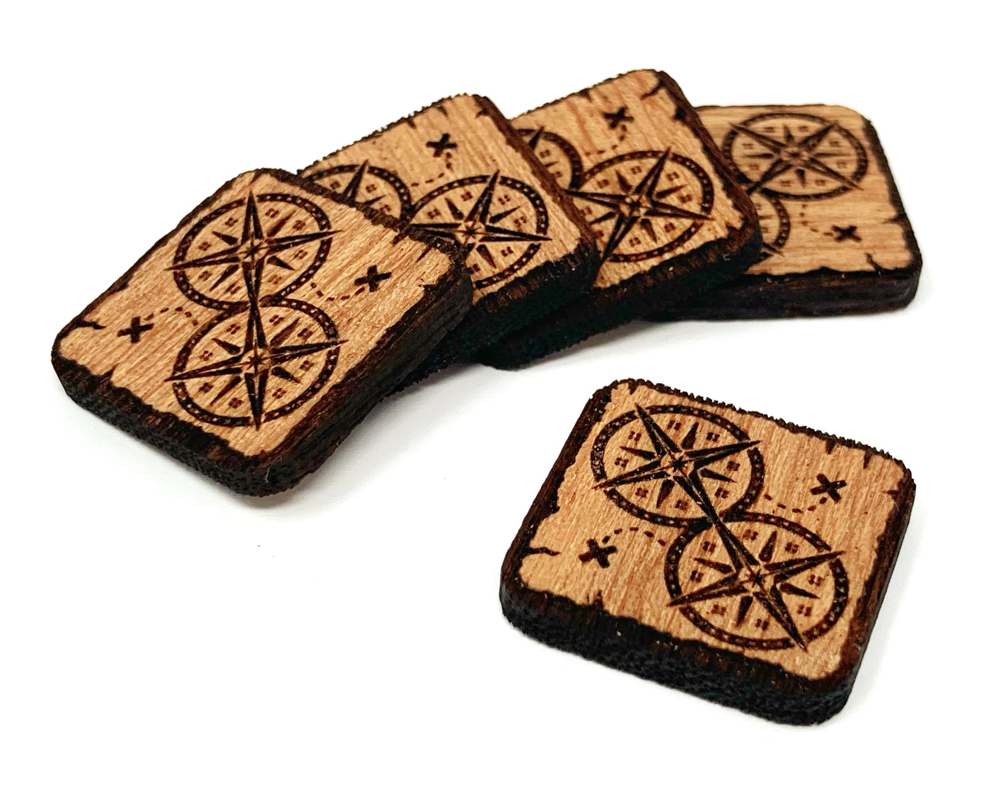 5 x Progress Tokens for Lord Of The Rings LCG, Solid Mahogany (double sided)