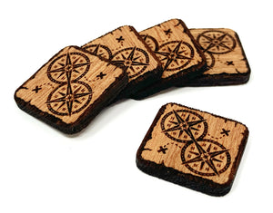 5 x Progress Tokens for Lord Of The Rings LCG, Solid Mahogany (double sided)