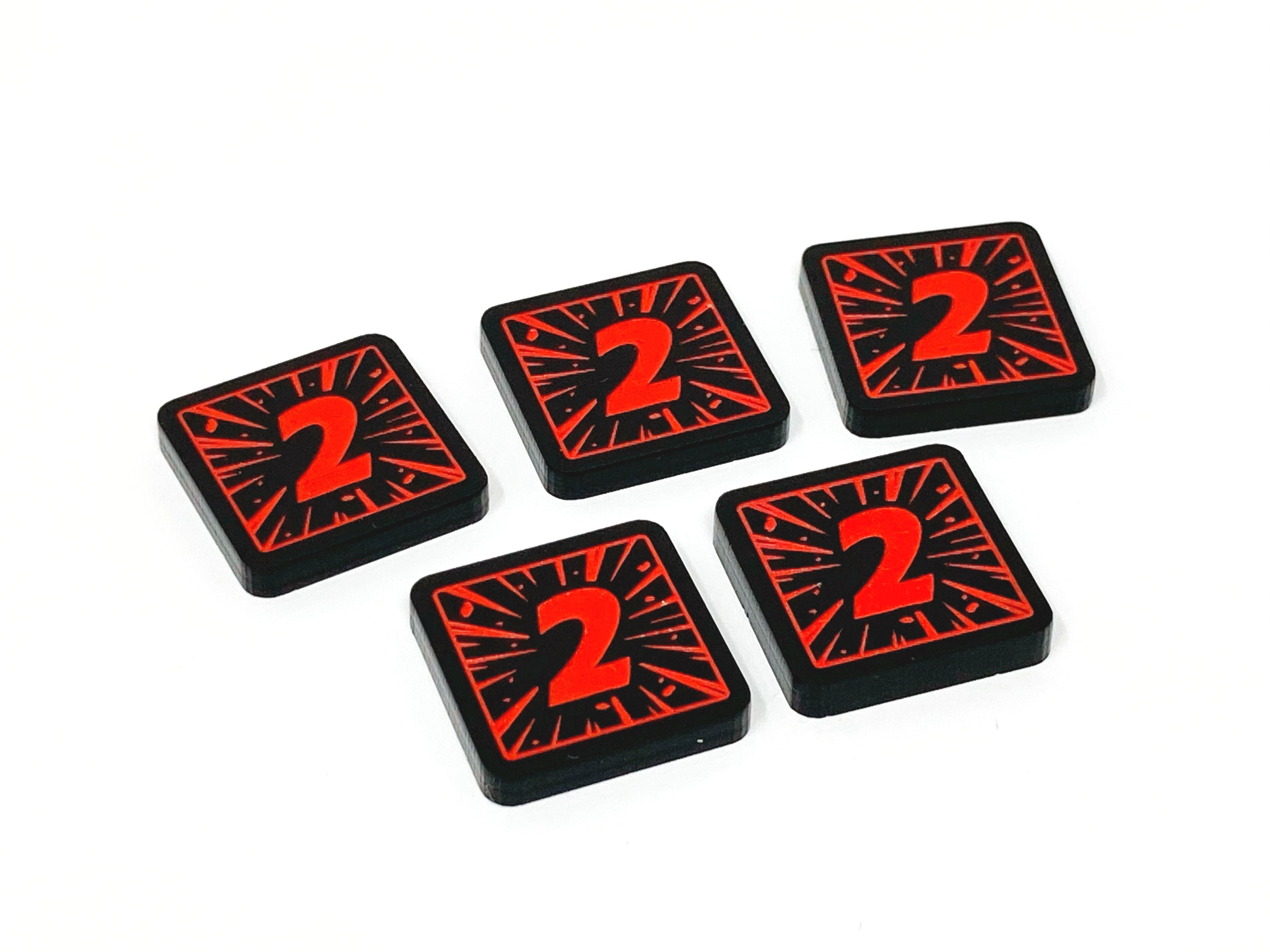 1/2 Damage Tokens - Red