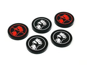 5 x Card Activation/Exhausted tokens (Double Sided) for Marvel Champions LCG