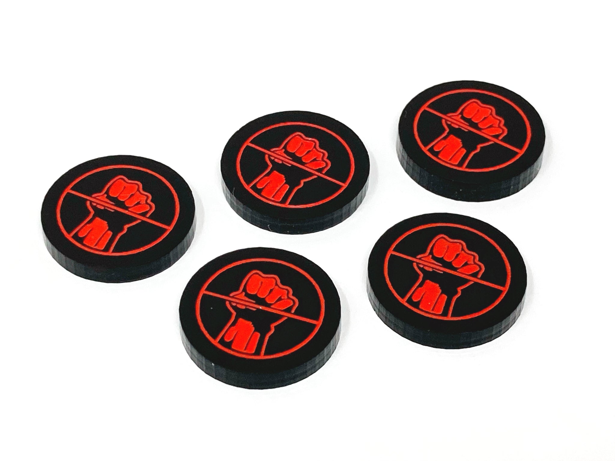 5 x Card Activation/Exhausted tokens (Double Sided) for Marvel Champions LCG