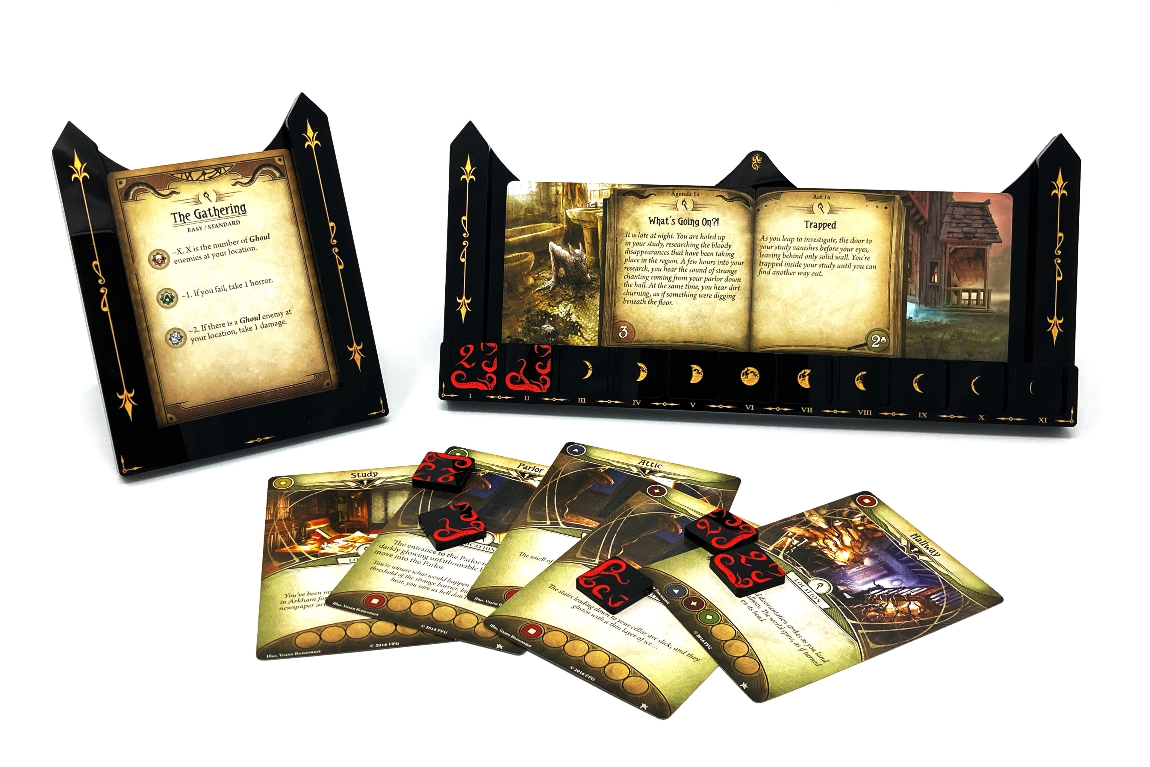 Act and Agenda Stand + Scenario Stand set for Arkham Horror LCG