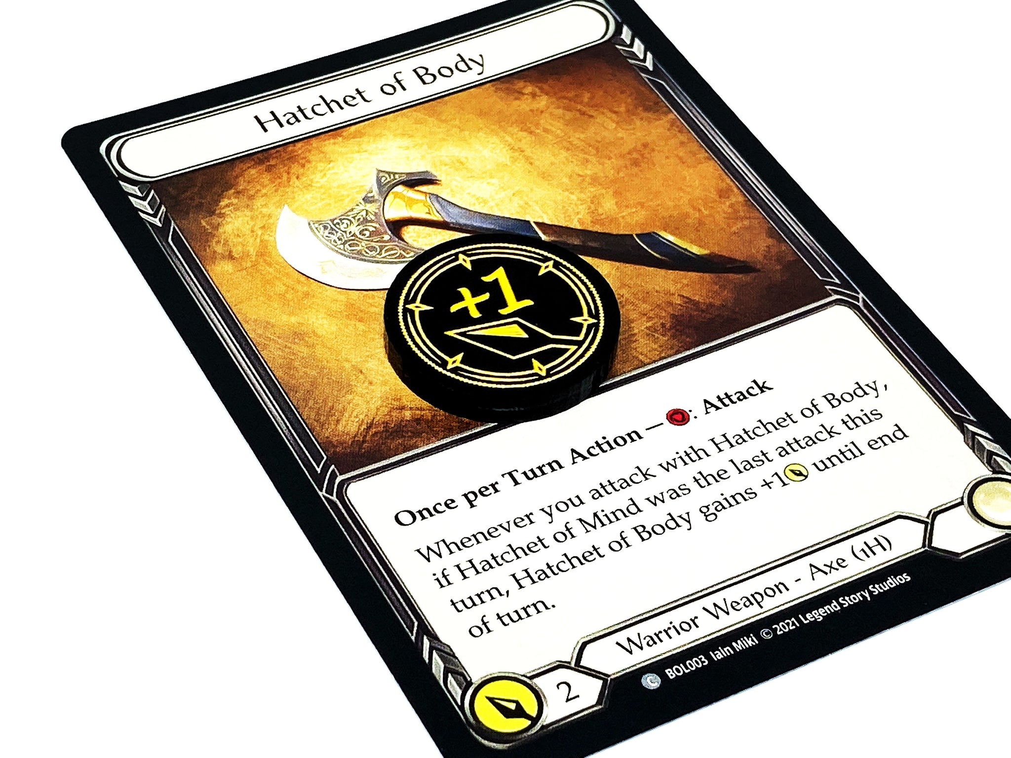 2 x +1/+2 Damage Modifier Tokens (double sided) for Flesh and Blood TCG