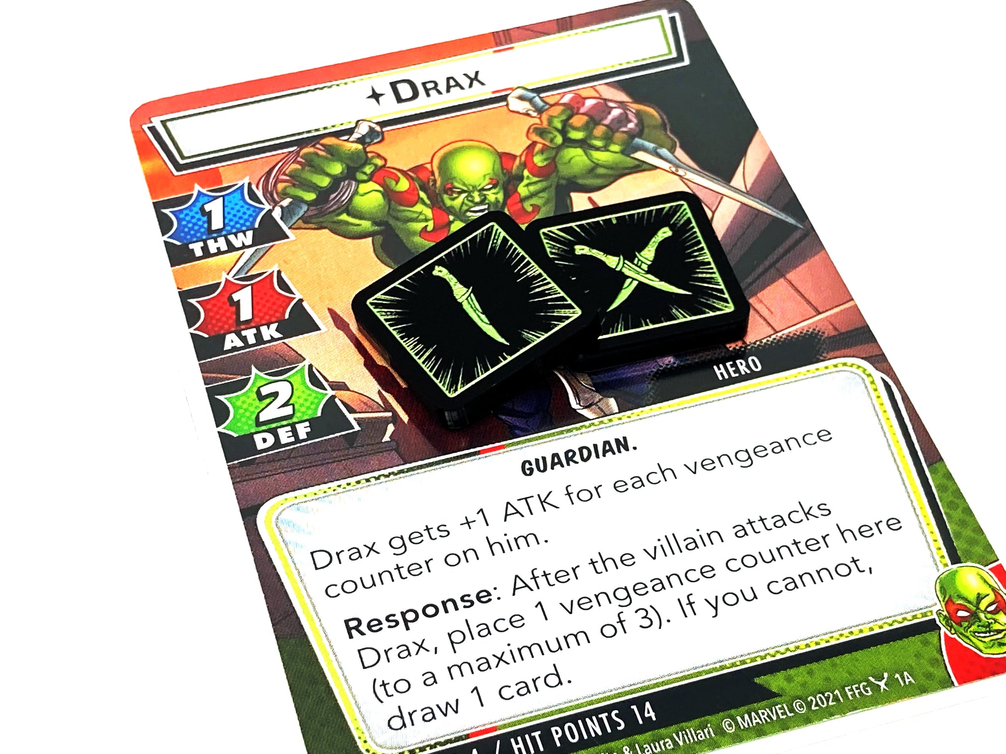 2 x Vengeance Tokens (double sided) for Marvel Champions LCG