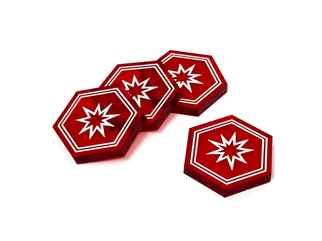 4 x Critical Hit Tokens - Translucent Series (Single Sided)