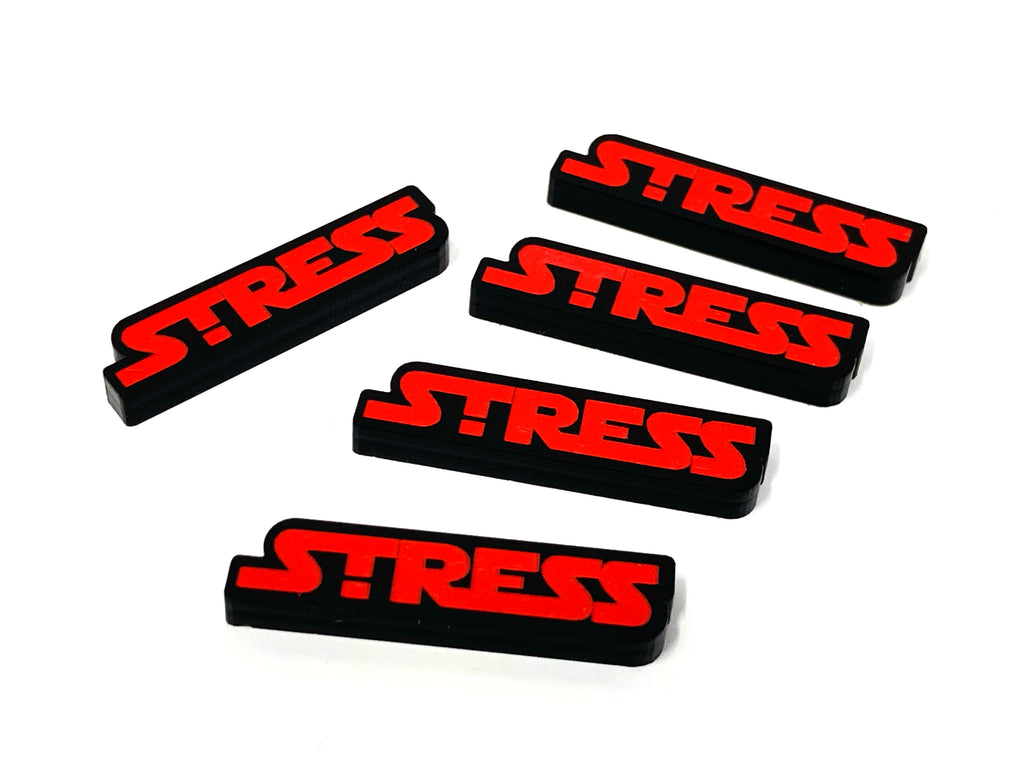 5 x Stress Tokens - Text Series (Single Sided)