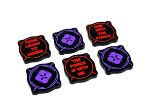 6 x 'Love Heart' Force Tokens - Black Series (Double Sided)