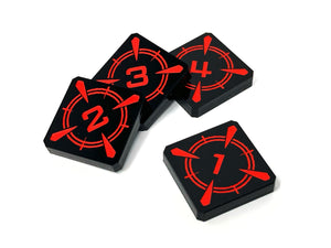 4 x Target Lock Tokens - Black Series (Single Sided)