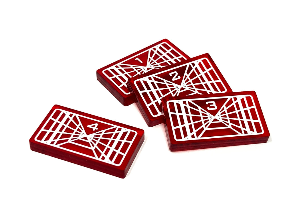 4 x Stay On Target Lock Tokens - Translucent Series - (Single Sided)