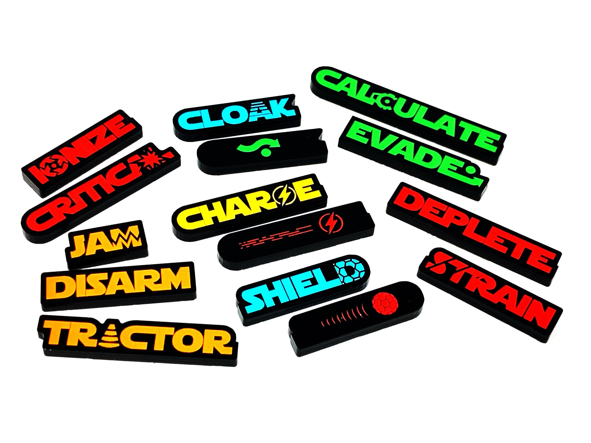 2 x Tractor Beam Tokens - Text Series (Single Sided)