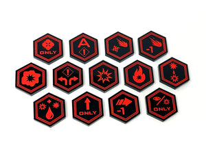 13 x Special Critical Hit Tokens - Black Series (Single Sided)
