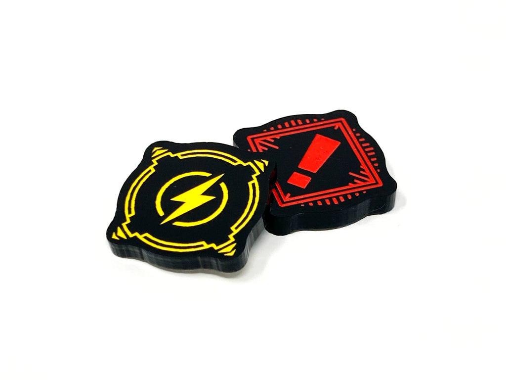 2 x Charge/Stress Tokens - Black Series (Double Sided)