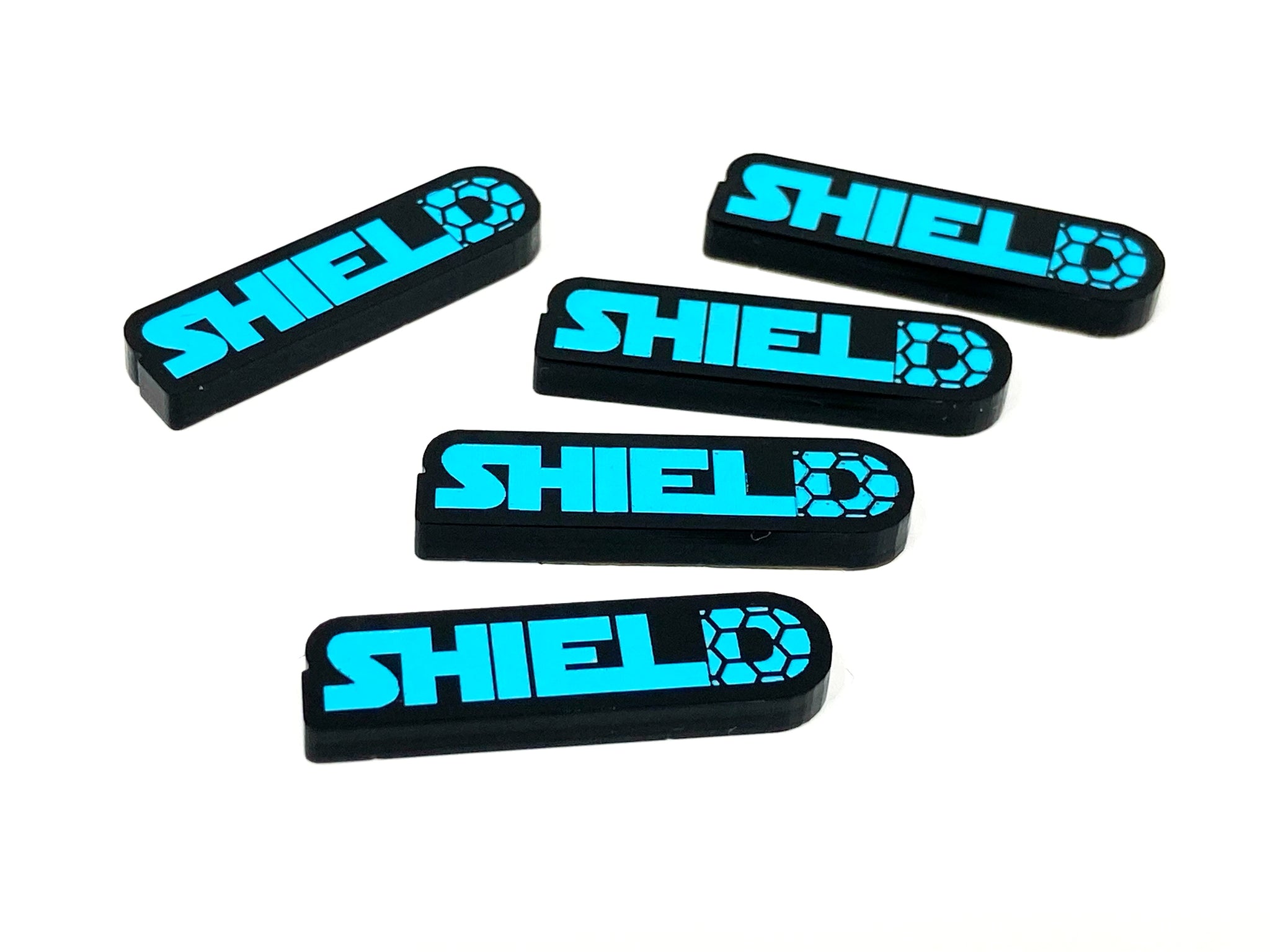 5 x Shield Tokens - Text Series (Double Sided)