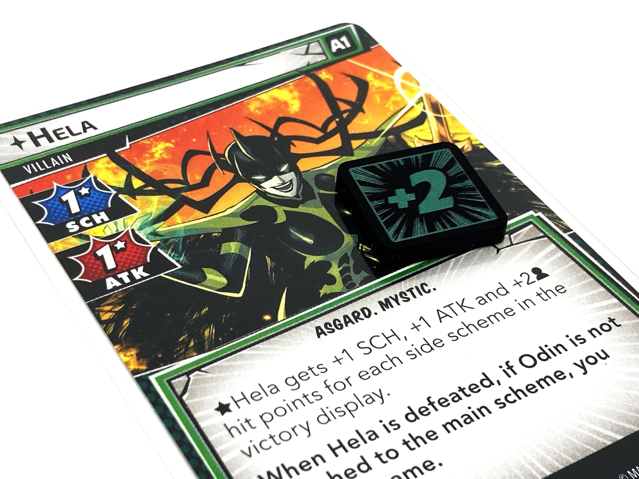 2 x Hela Stat Tokens (double sided) for Marvel Champions LCG