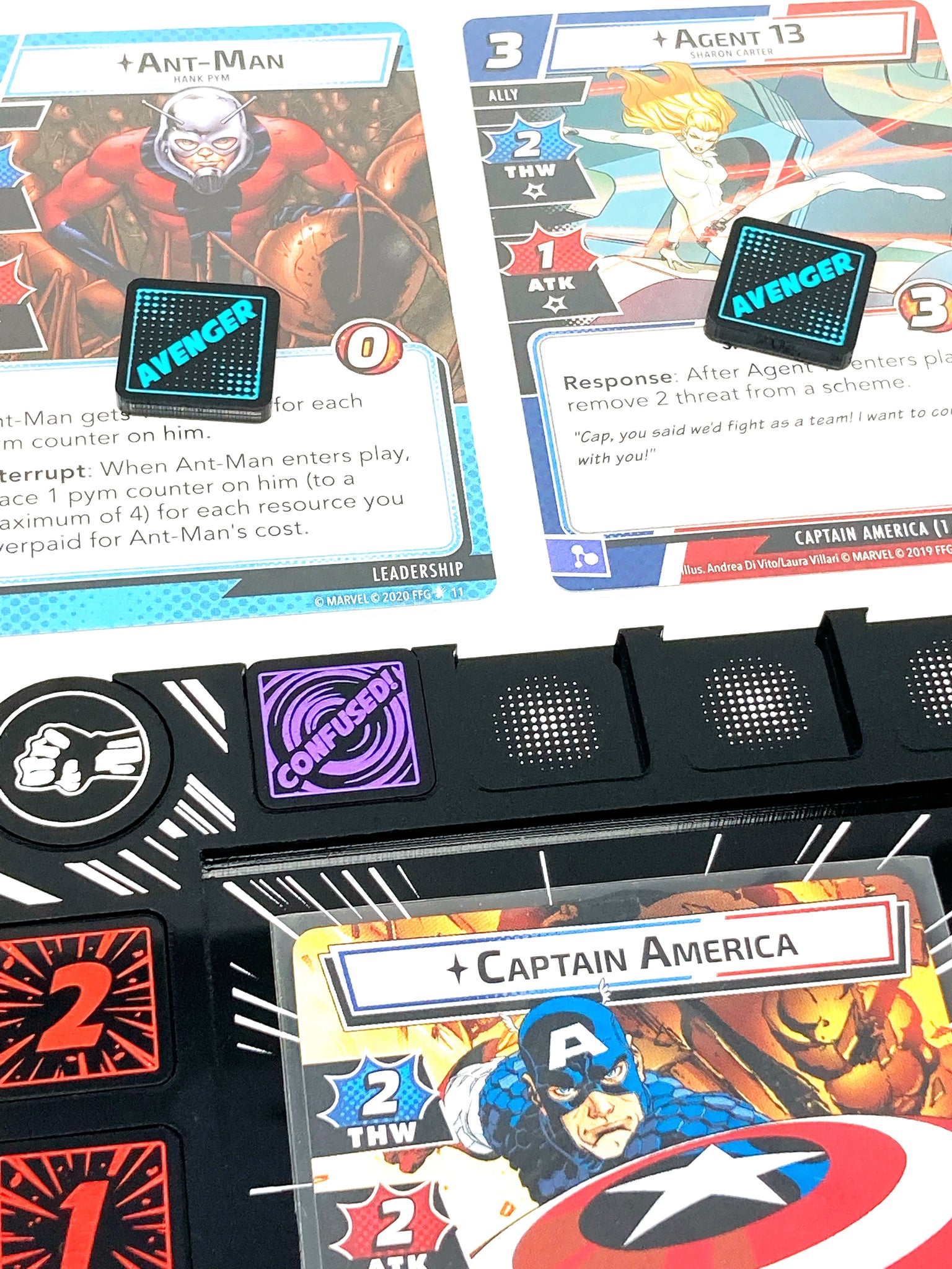2 x Avenger Trait Tokens (double sided) for Marvel Champions LCG
