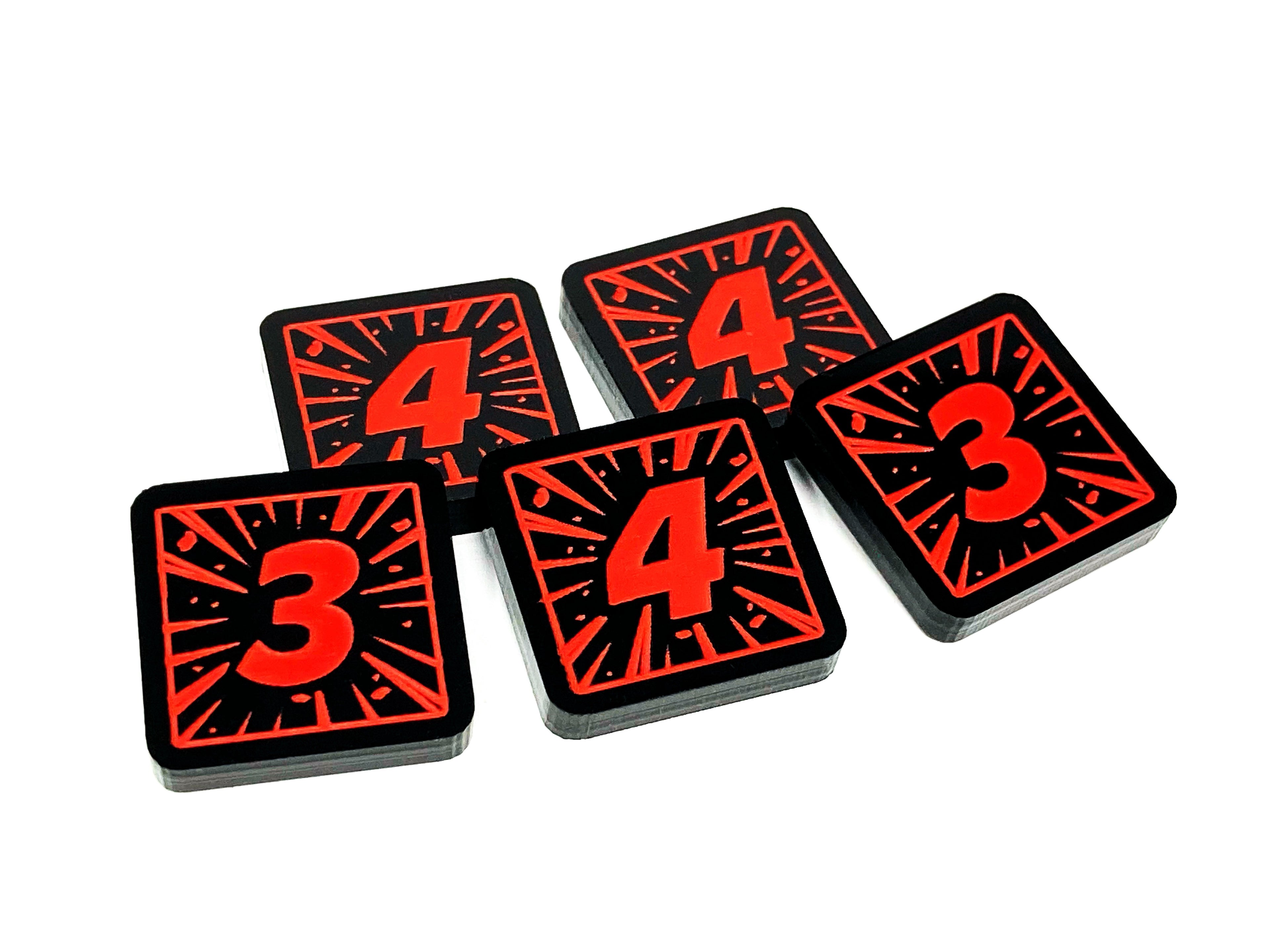 3/4 Damage Tokens - Red
