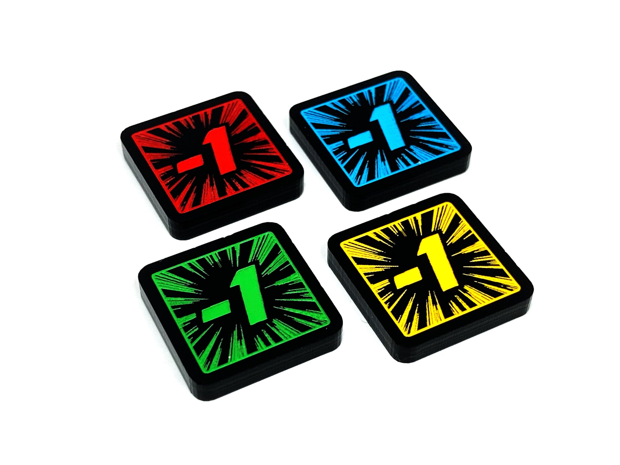 4 x Negative Stat Modifier Tokens (double sided) for Marvel Champions LCG