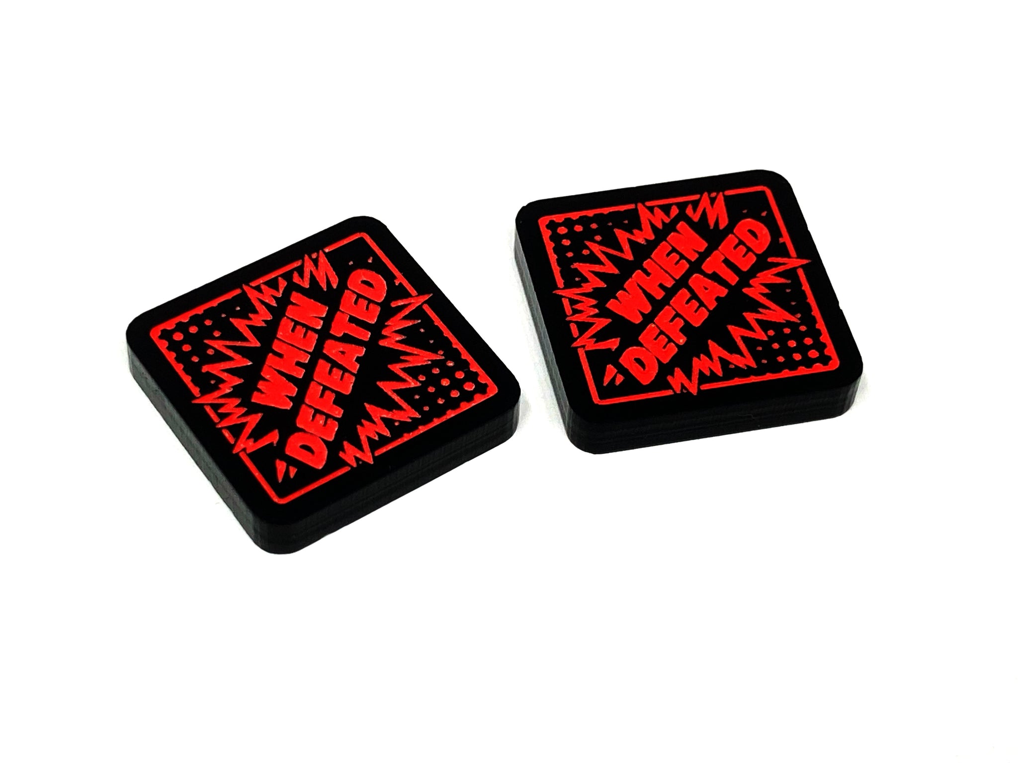 2 x 'When Defeated' Tokens (double sided) for Marvel Champions LCG