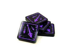 4 x Hawkeye Tokens - Purple (double sided) for Marvel Champions LCG