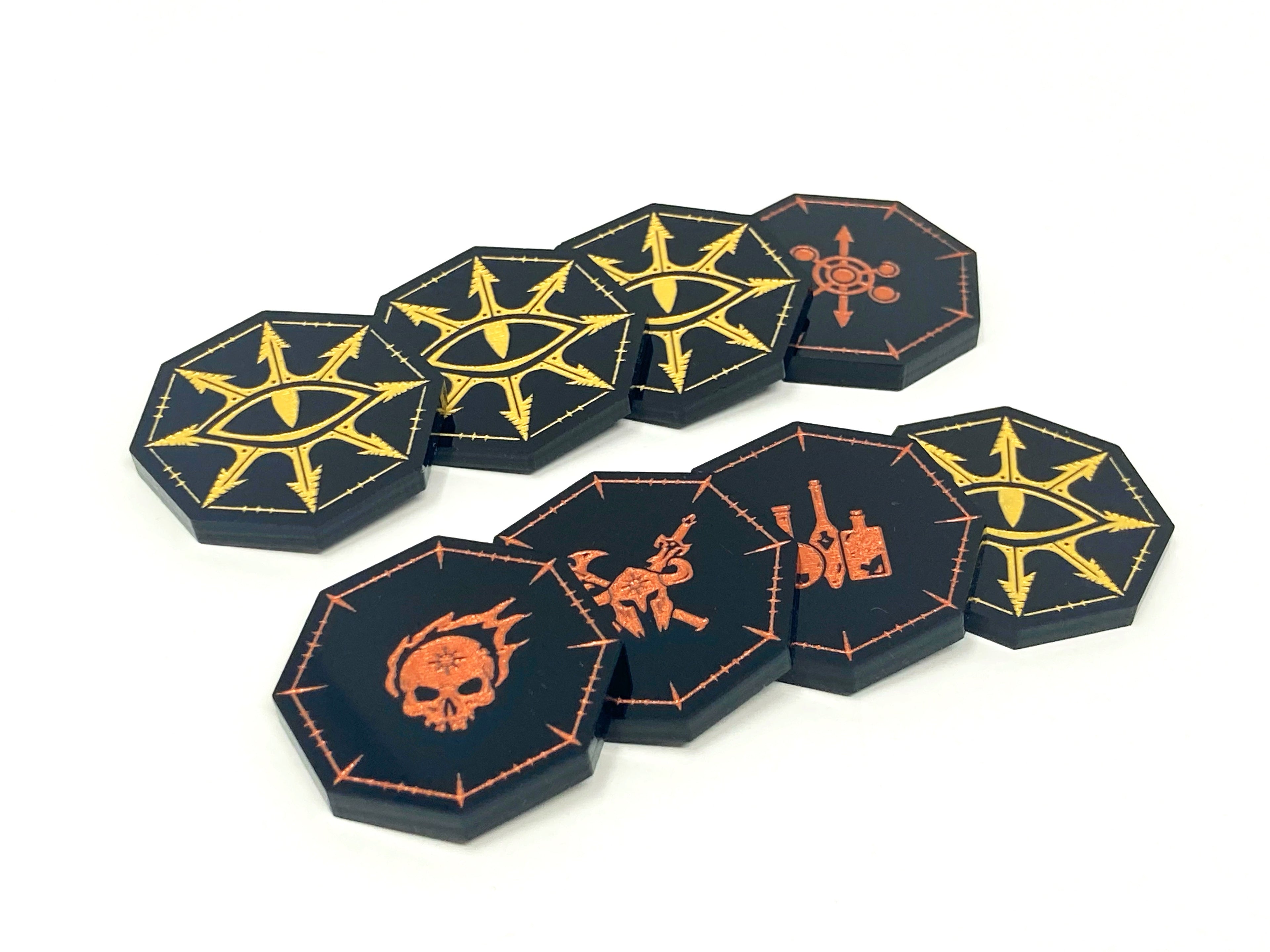 8 x Objective / Treasure Tokens for Warcry