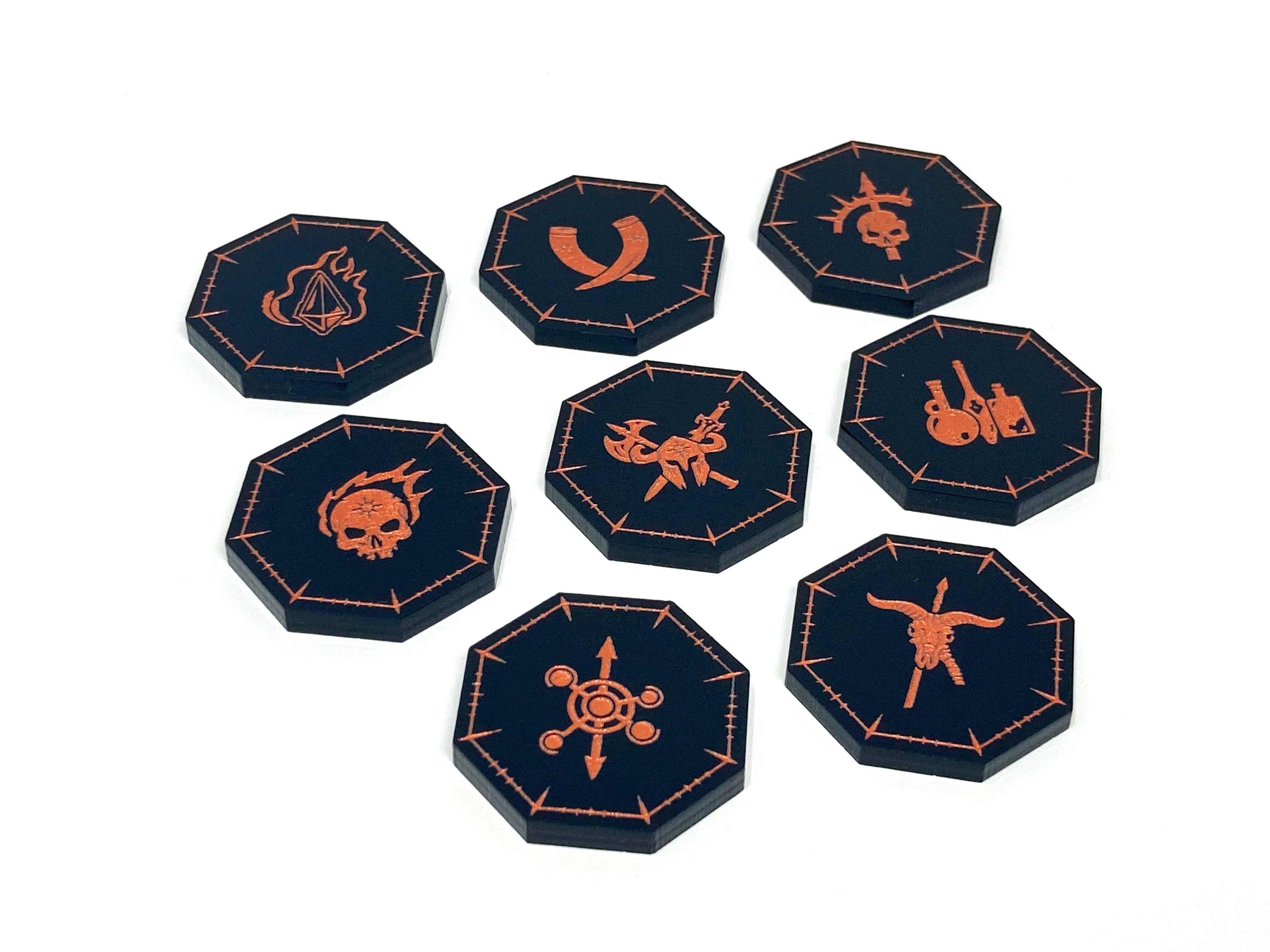 8 x Objective / Treasure Tokens for Warcry