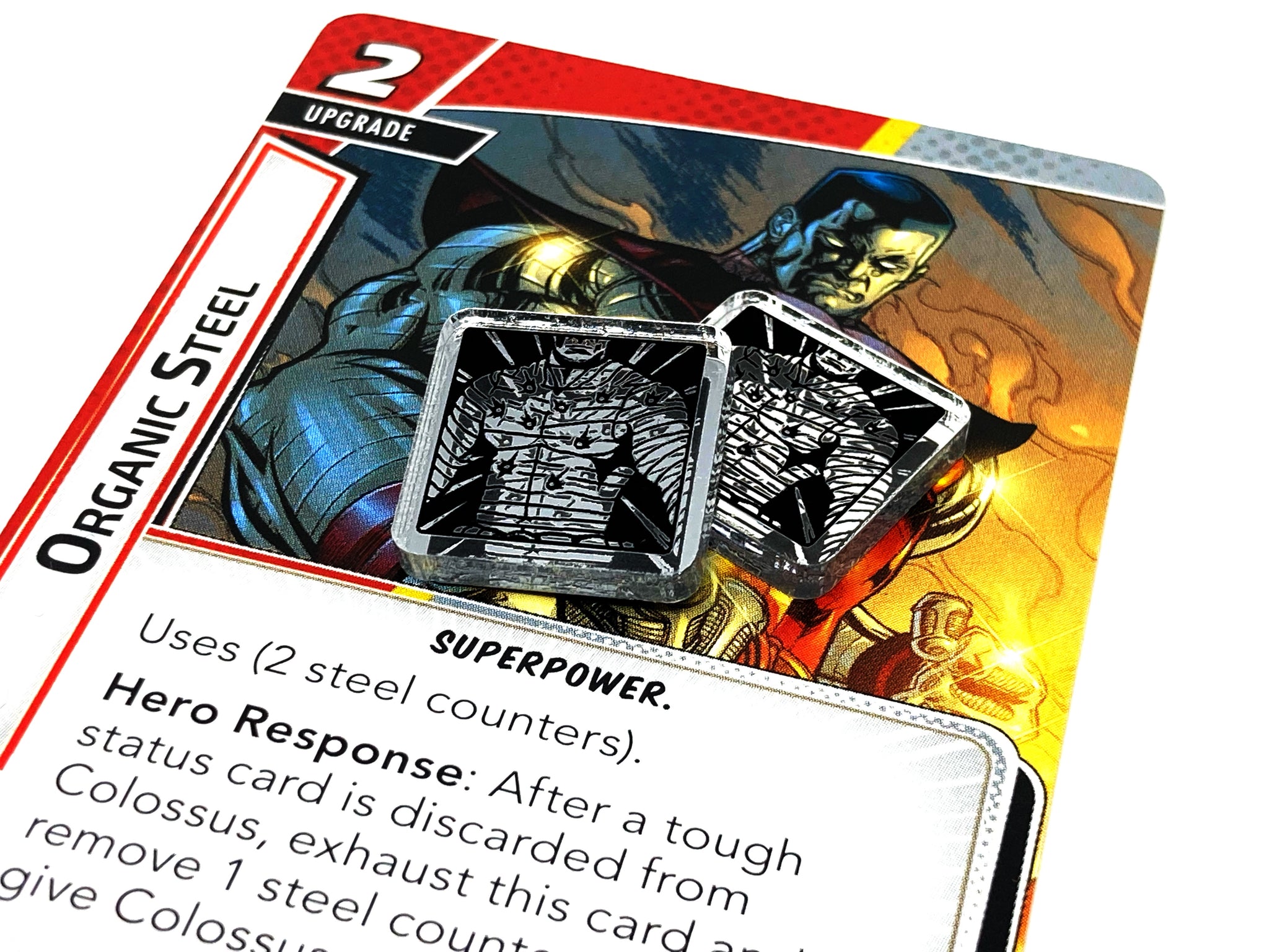 2 x 'Mirror' Steel Tokens for Marvel Champions LCG, Single Sided