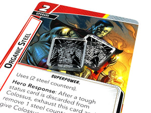 2 x 'Mirror' Steel Tokens for Marvel Champions LCG, Single Sided