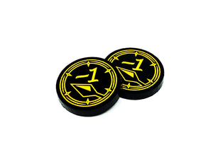 2 x -1/-2 Damage Modifier Tokens (double sided) for Flesh and Blood TCG