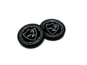 2 x -1/-2 Armour modifier Tokens (double sided) for Flesh and Blood TCG