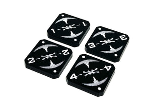 4 x Imperial Target Lock Themed Tokens (Double Sided Numbers & Aurebesh)