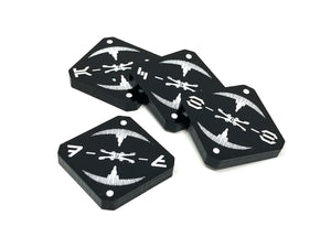 4 x Imperial Target Lock Themed Tokens (Double Sided Numbers & Aurebesh)