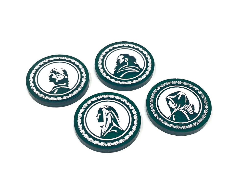 4 x Person Tokens for Lord of the Rings: Journeys In Middle Earth (double sided)