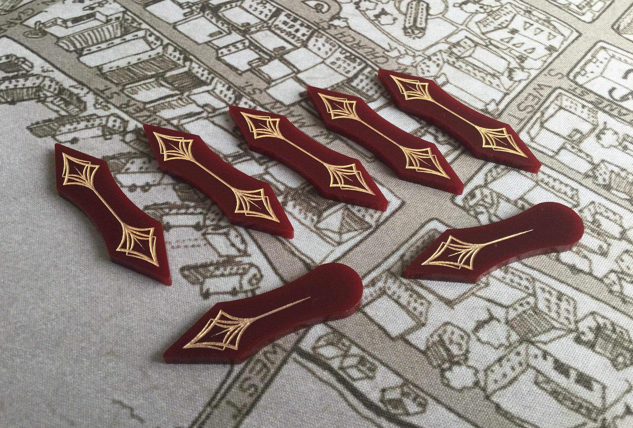 Arkham horror LCG compatible, Single Sided- acrylic path markers