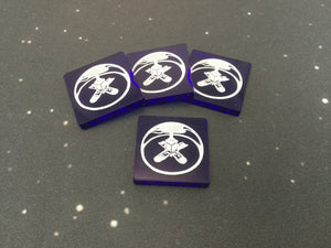Imperial Assault compatible, acrylic shield generator tokens
