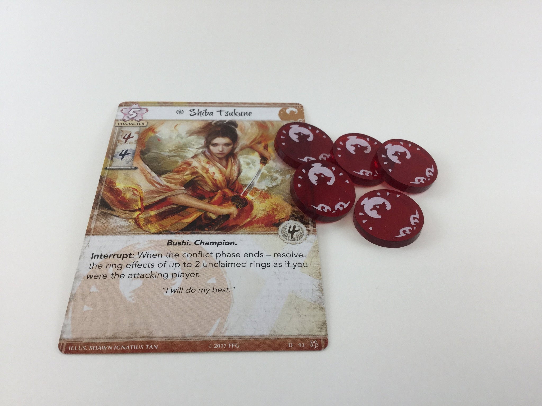L5R - Legend of the Five Rings - Acrylic phoenix clan fate tokens
