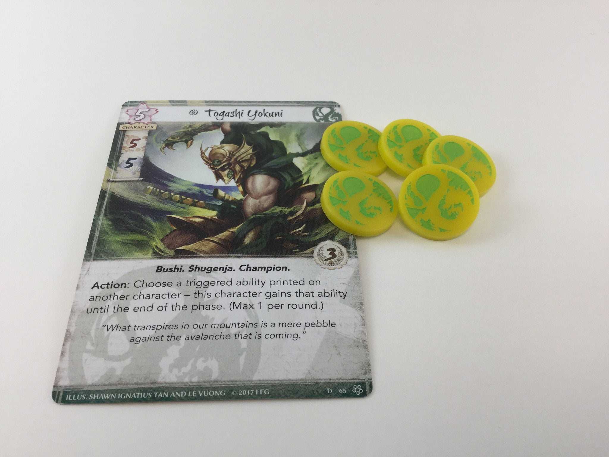 L5R - Legend of the Five Rings - Acrylic dragon clan fate tokens