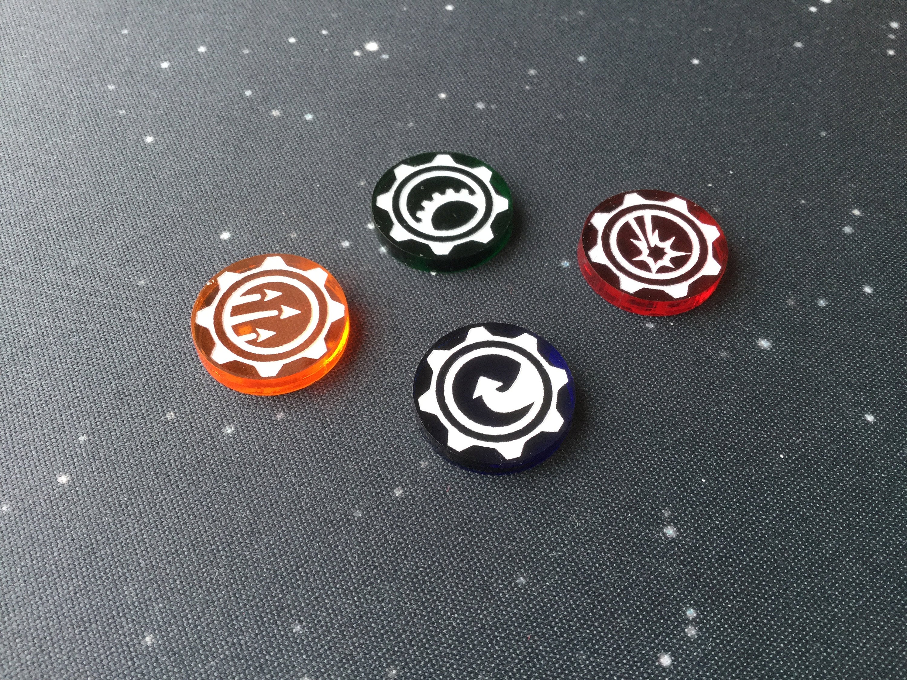 Armada compatible, 3mm acrylic command tokens