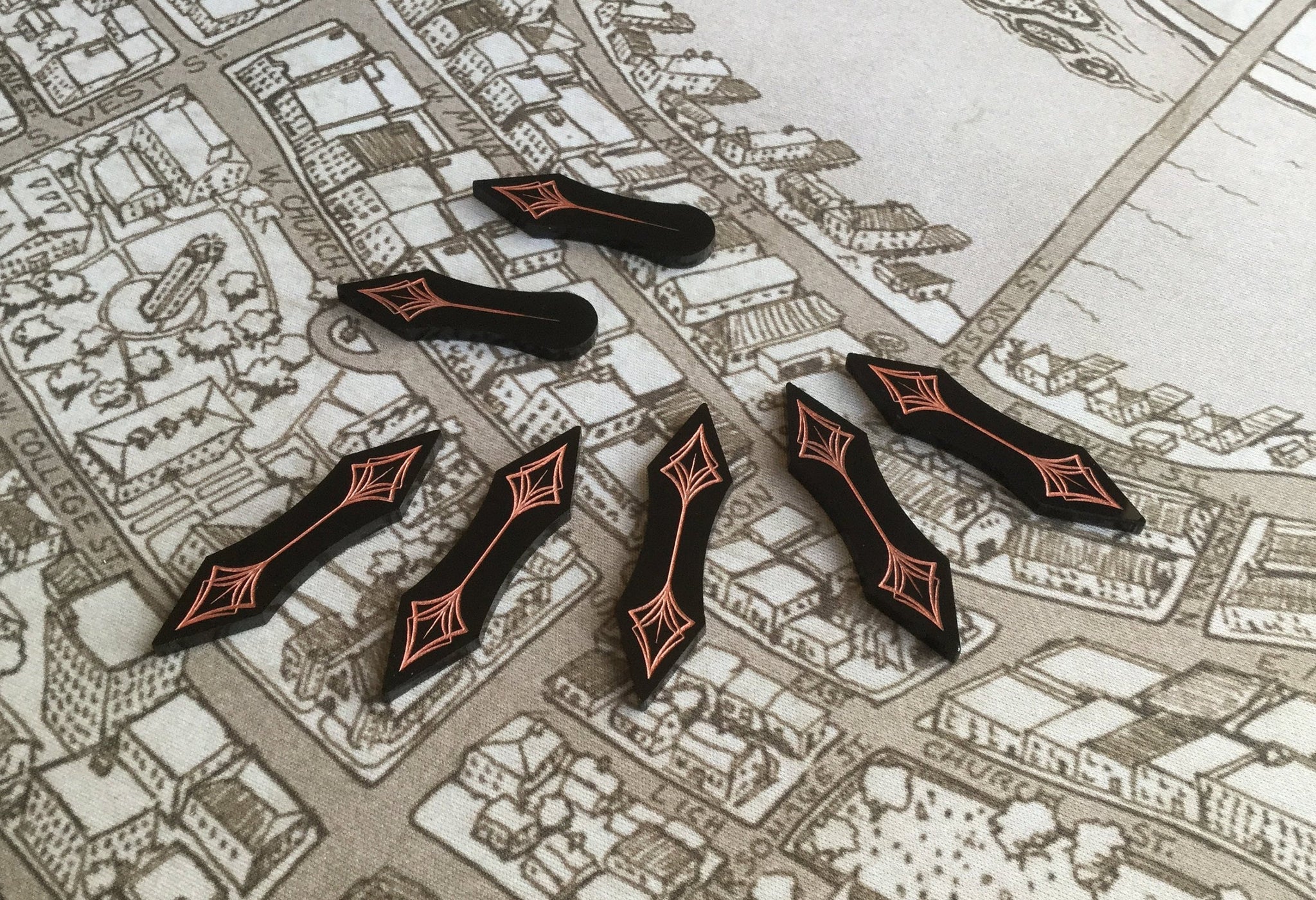 Arkham horror LCG compatible, Single Sided- acrylic path markers