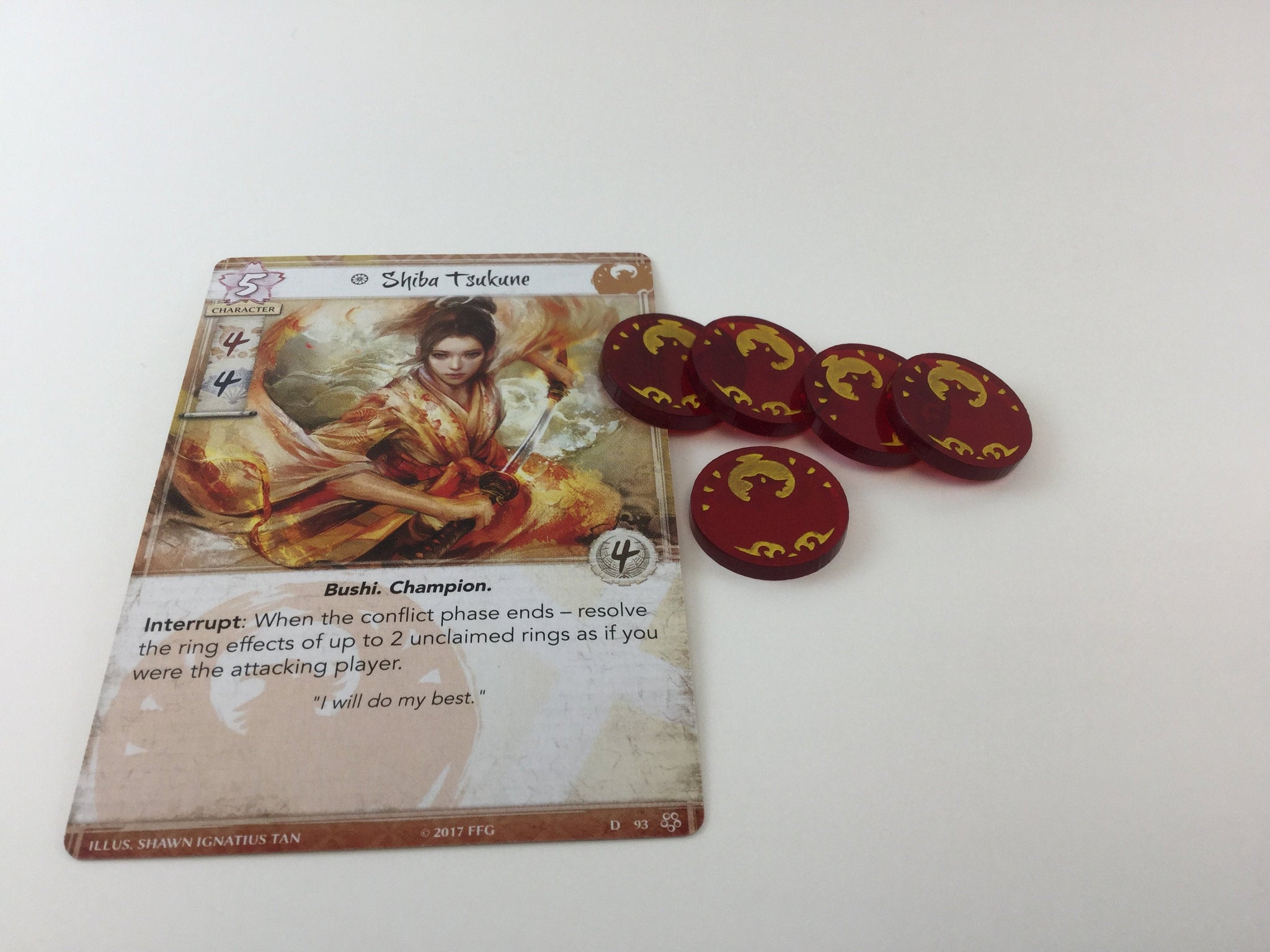 L5R - Legend of the Five Rings - Acrylic phoenix clan fate tokens
