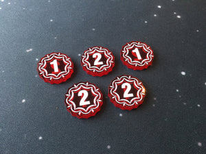 Keyforge compatible, acrylic damage tokens