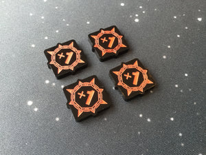 Keyforge compatible, acrylic power tokens