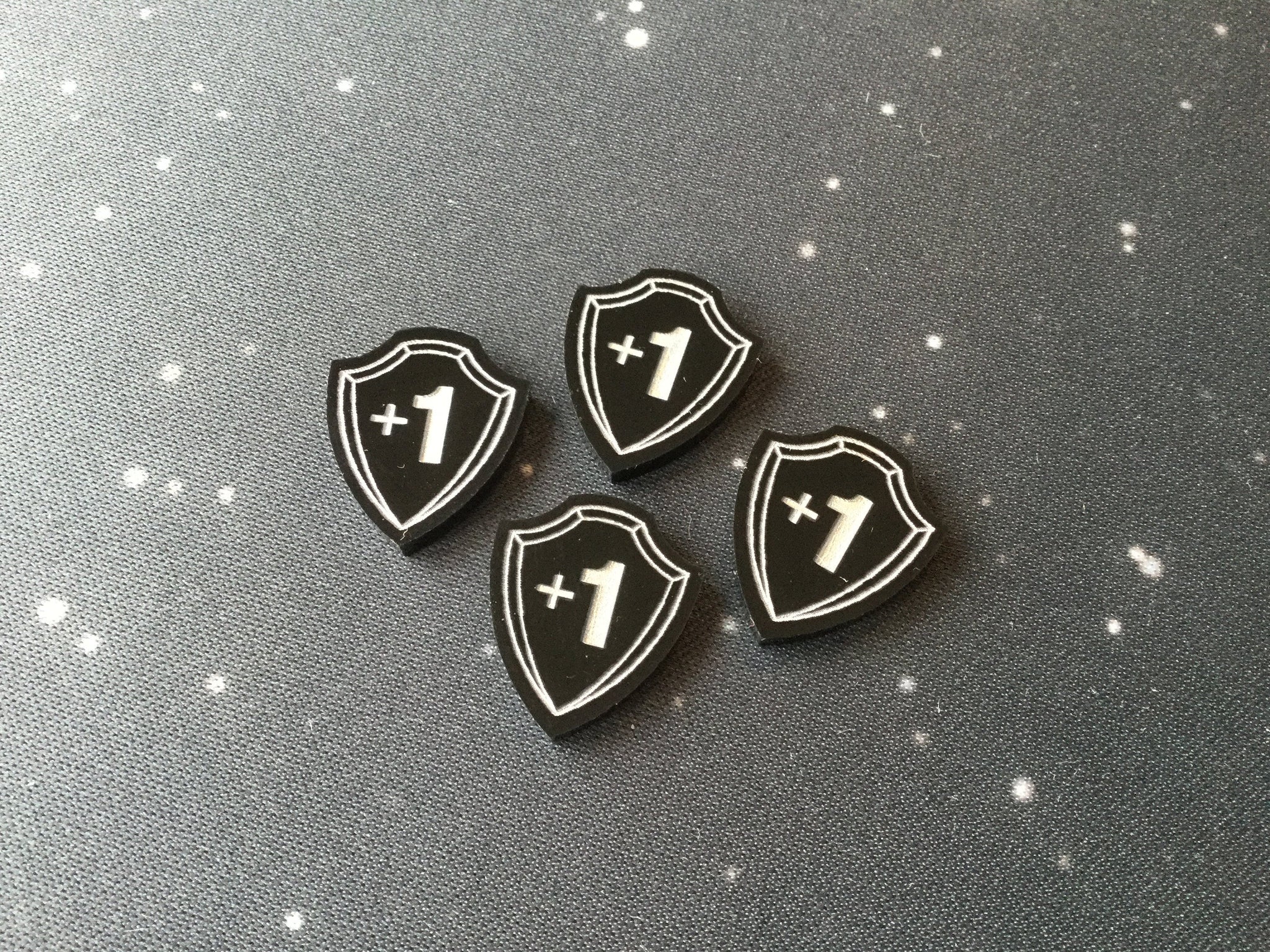 Keyforge compatible, acrylic armour tokens