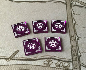 5 x Charge tokens (single sided mirrored) for Arkham Horror LCG