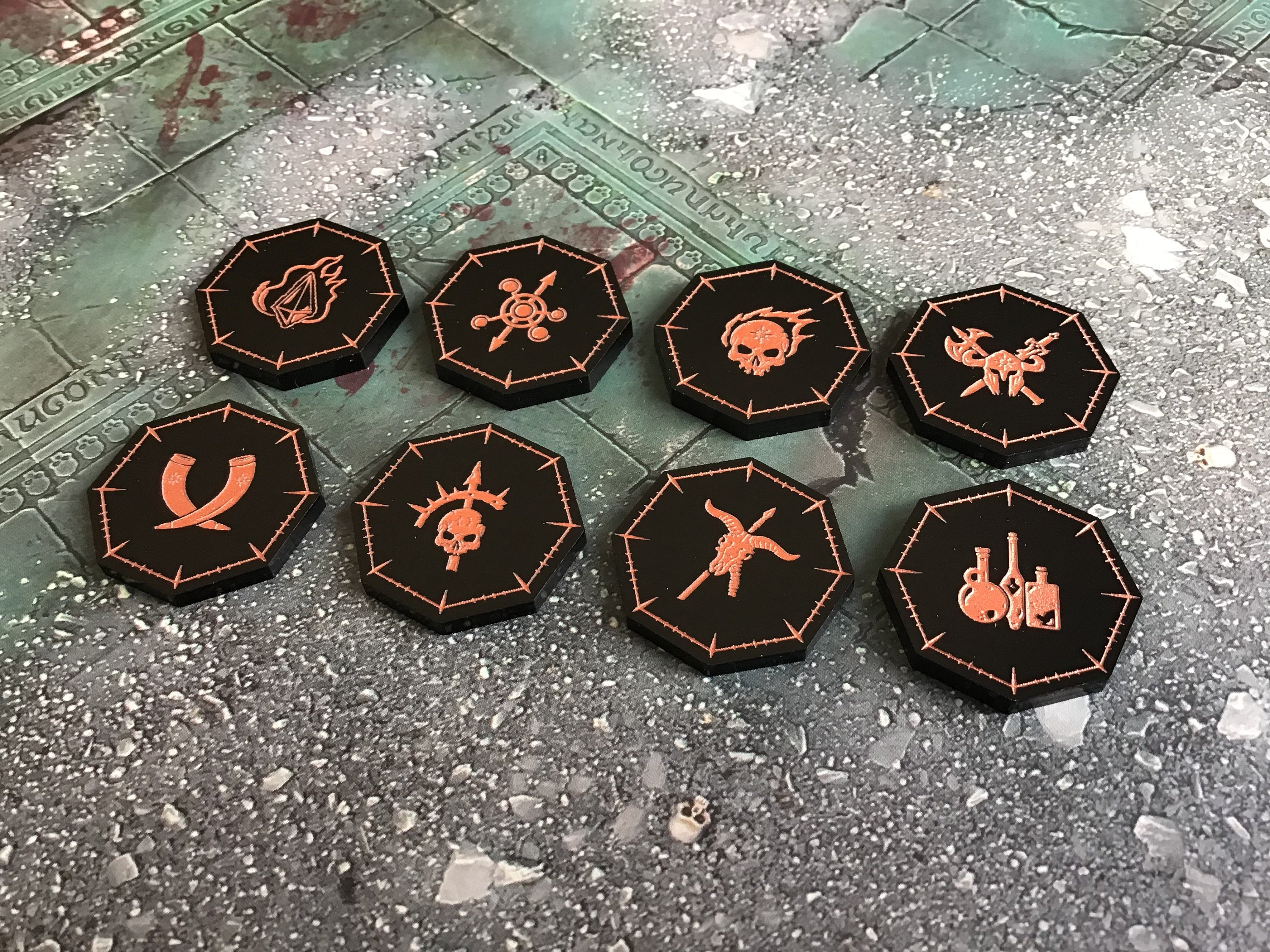 8 x Objective / Treasure Tokens for Warcry