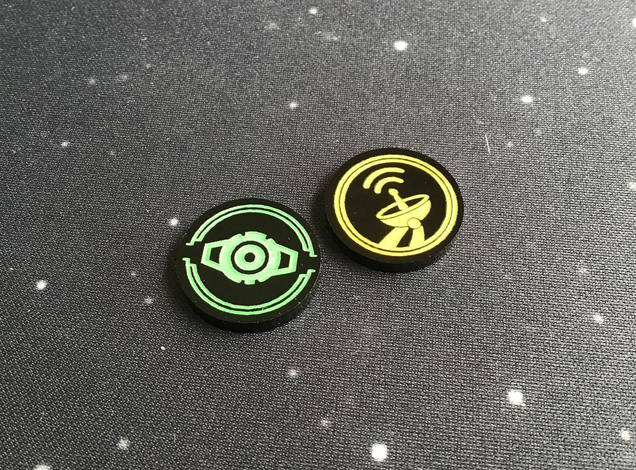2 x Passive Sensor/Calculate Tokens - Black Series (Double Sided)