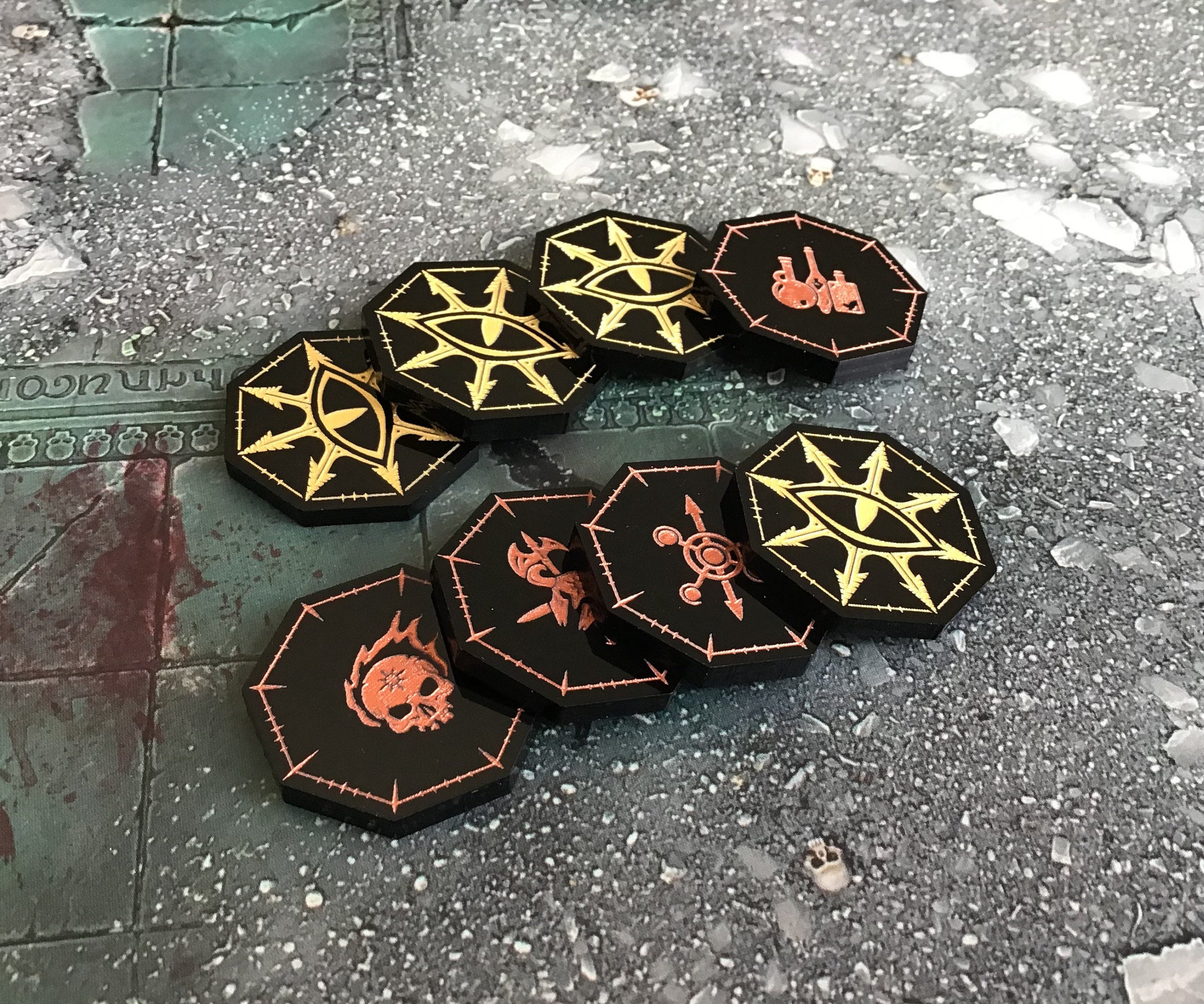 8 x Objective / Treasure Tokens for Warcry