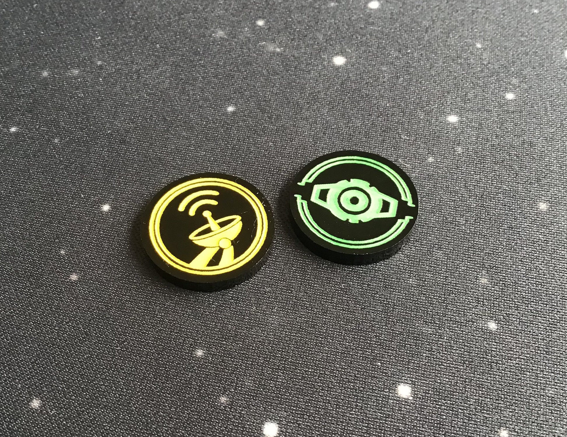 2 x Passive Sensor/Calculate Tokens - Black Series (Double Sided)