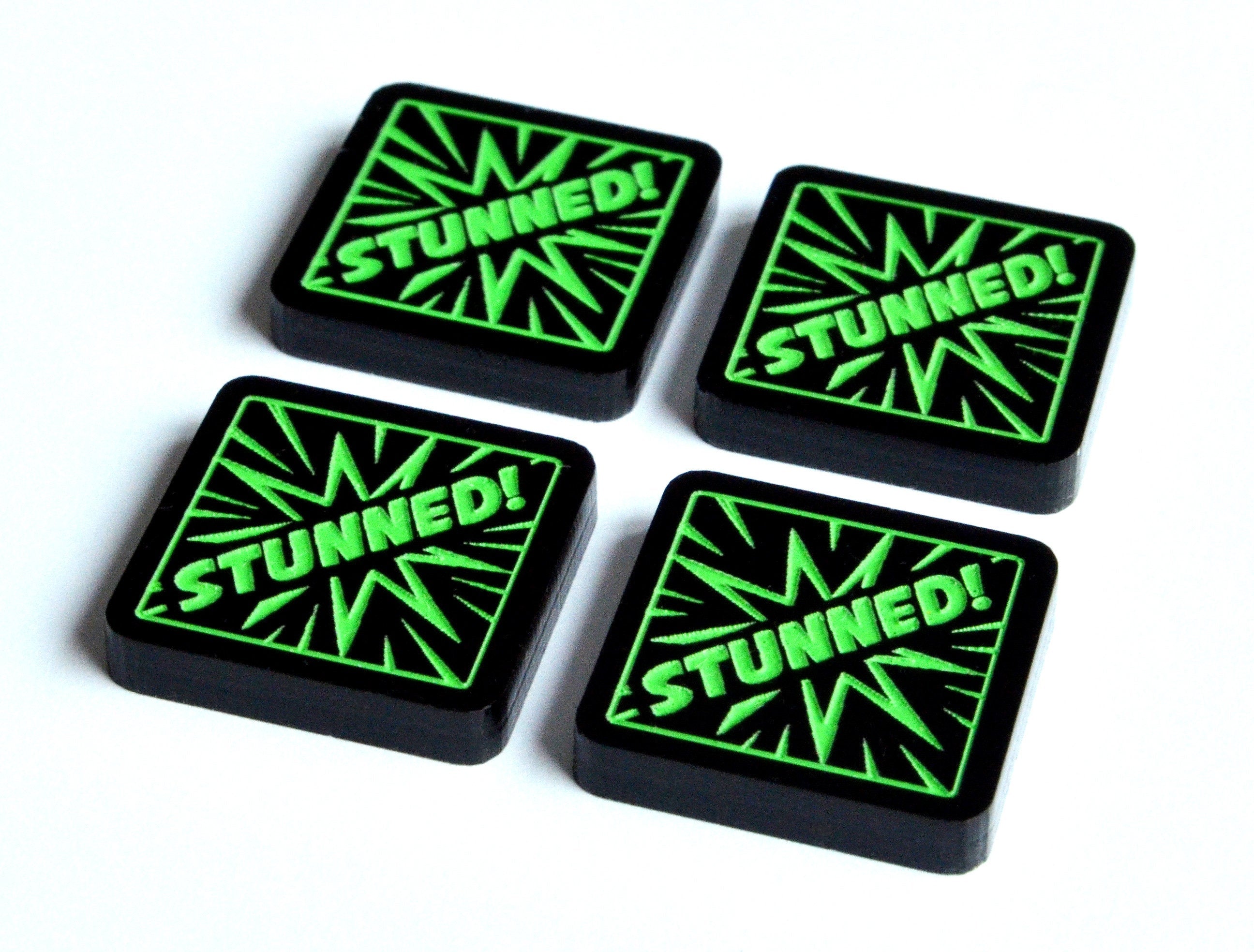 4 x Stunned Status Tokens (double sided) for Marvel Champions LCG