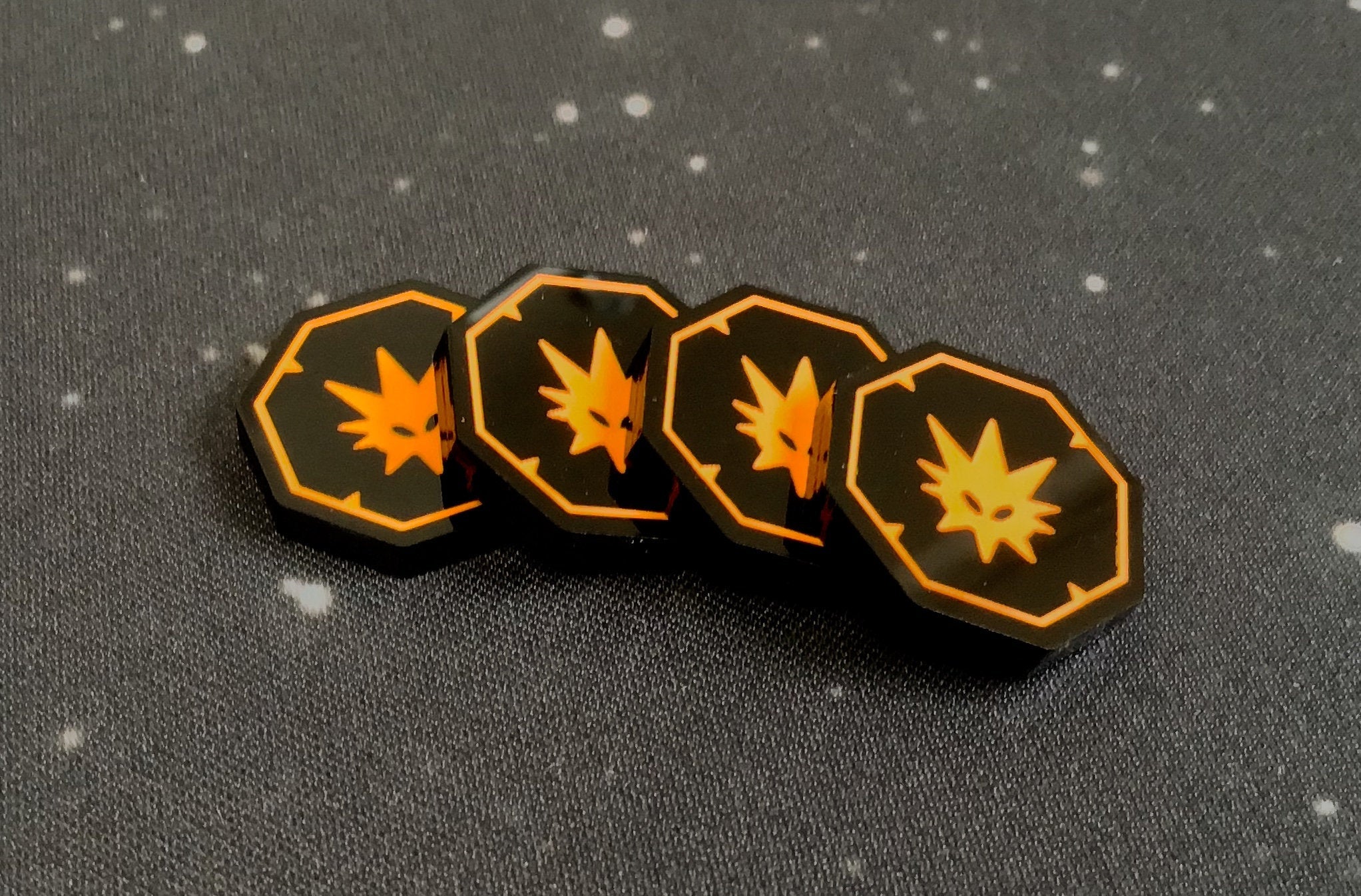 4 x Ward and Enrage Tokens for Keyforge, double sided (fan made)