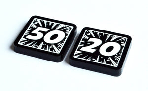 2 x 20/50 Damage tokens (double sided)  for Marvel Champions LCG
